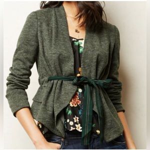 Anthropologie Cartonnier Knit Draped Peplum Jacket-Size S